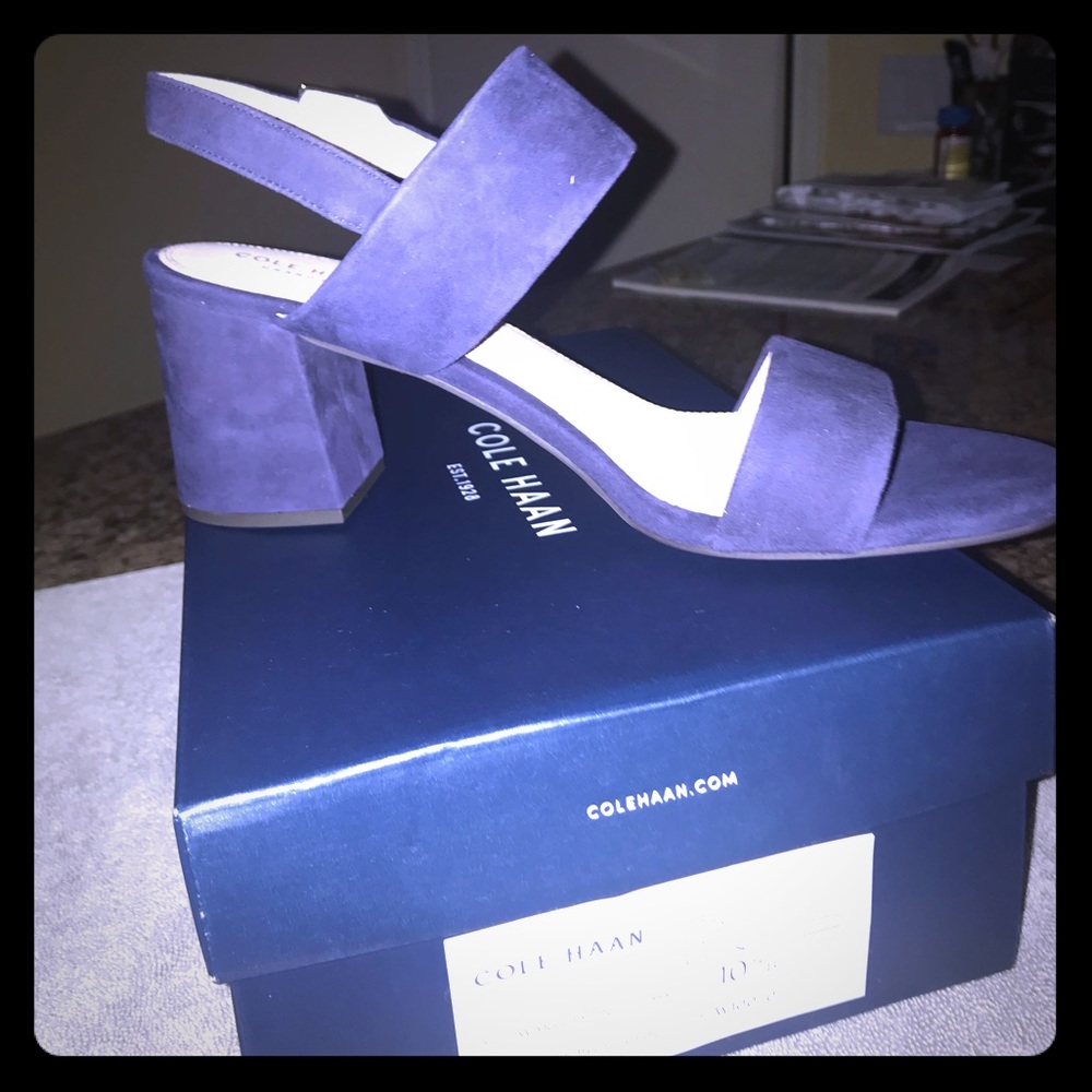 Cole Haan Avani City Sandals blue suede NIB Sz US 10.5 B